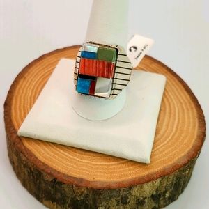 Ray Jack Navajo Sterling & Multi Stone Ring